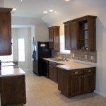 Frumberg Custom Square Raised Panel Cabinetry With Open Shelving