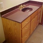 Red Oak Vanity With Square Raised Panel Doors