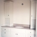 Built In Vanity with Raised Panel doors painted White