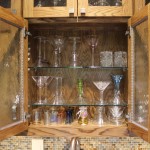 Custom Bar Cabinet With Glass Shelves