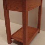 Solid Custom Red Oak Side Table Granite Top