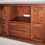 Curly Maple TV Cabinet Open