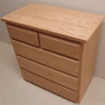 Honey Stained Red Oak 5 Drawer Dresser